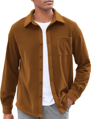 COOFANDY Men's Casual Shirt Long Sleeve Button Down Lightweight Flannel Shirts
