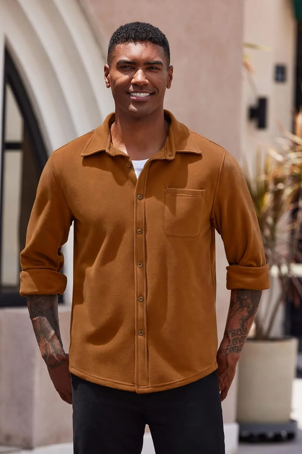 COOFANDY Men's Casual Shirt Long Sleeve Button Down Lightweight Flannel Shirts
