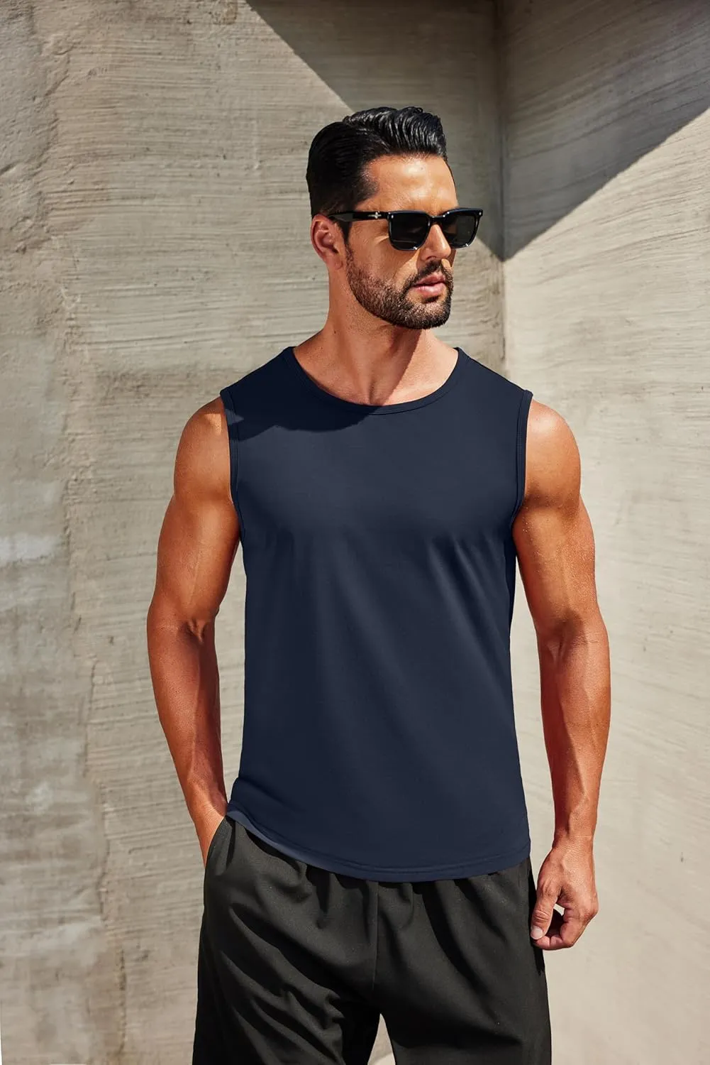 COOFANDY Men's Workout Tank Tops 1/2 Pack Dry Fit Sleeveless Muscle Gym Shirts Stretch Bodybuilding Tee