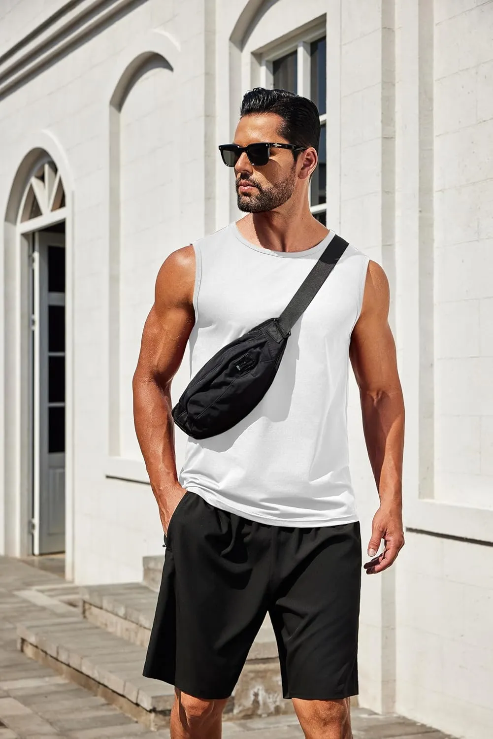 COOFANDY Men's Workout Tank Tops 1/2 Pack Dry Fit Sleeveless Muscle Gym Shirts Stretch Bodybuilding Tee