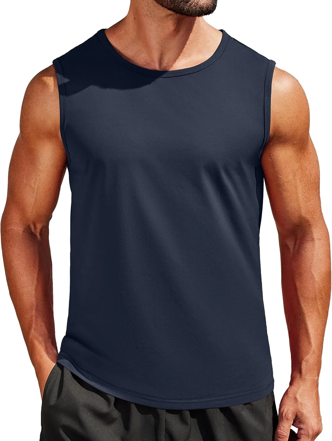 COOFANDY Men's Workout Tank Tops 1/2 Pack Dry Fit Sleeveless Muscle Gym Shirts Stretch Bodybuilding Tee
