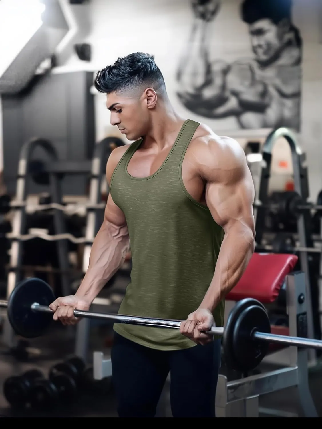 COOFANDY Men's Workout Tank Tops 2 Pack Gym Muscle Sleeveless Shirt Casual Stringer Athletic Tee Shirts Summer