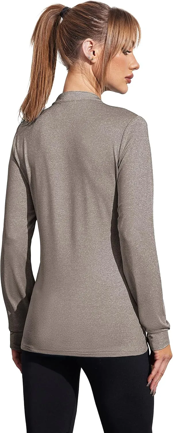 COOrun Workout Shirts for Women Long Sleeve Yoga Tops Casual Hiking Tee Shirt Athletic Breathable Top Quick Dry