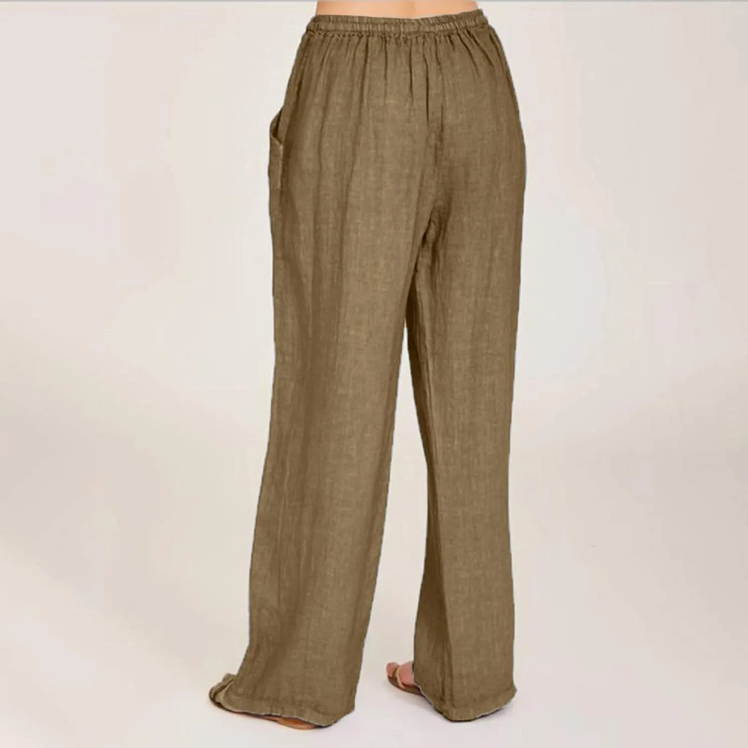 Cotton Palazzo Pants for Women 2025 Baggy Y2K Summer Stretchy Boho Beach Pants High Waist Plus Size Lounge Palazzo Trousers