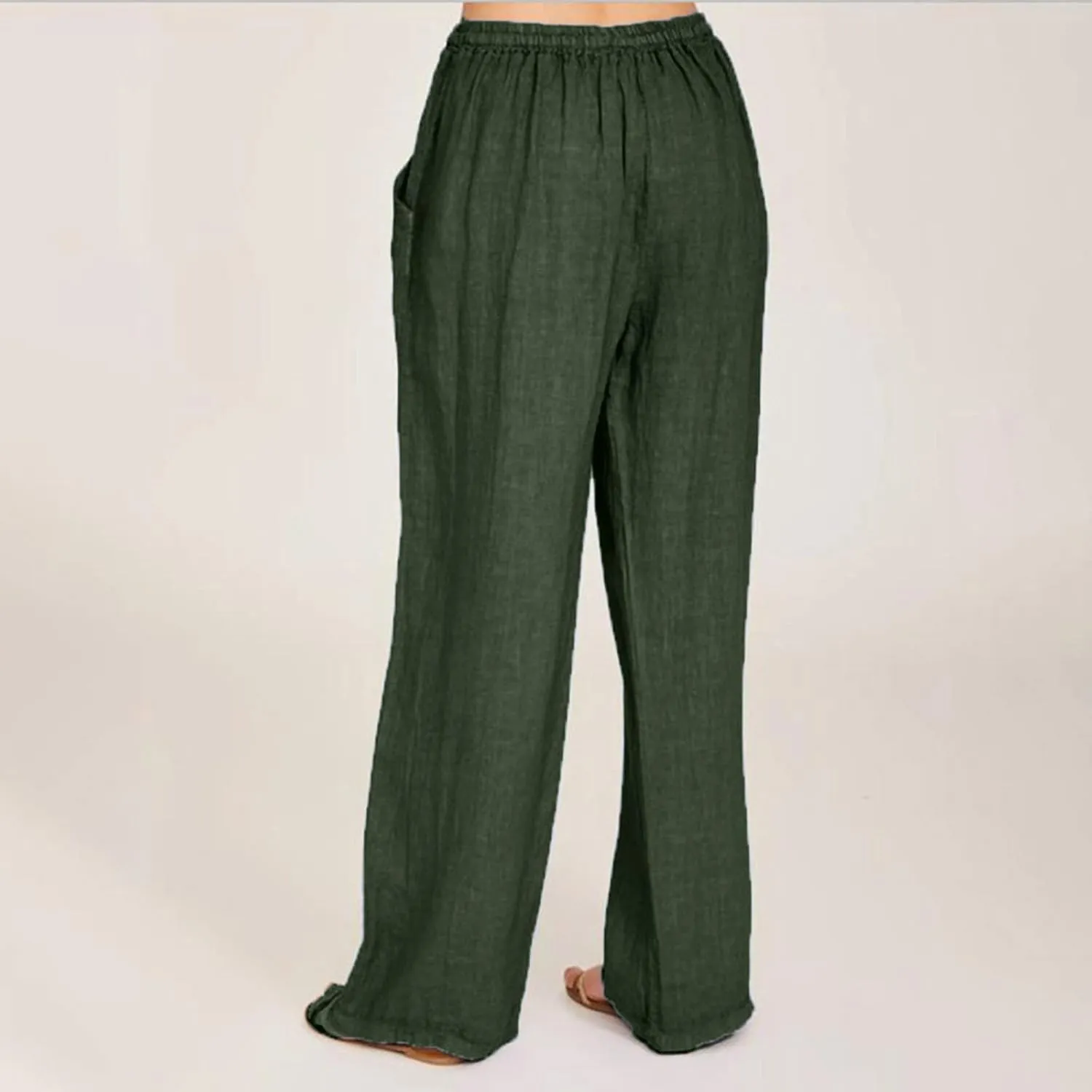 Cotton Palazzo Pants for Women 2025 Baggy Y2K Summer Stretchy Boho Beach Pants High Waist Plus Size Lounge Palazzo Trousers
