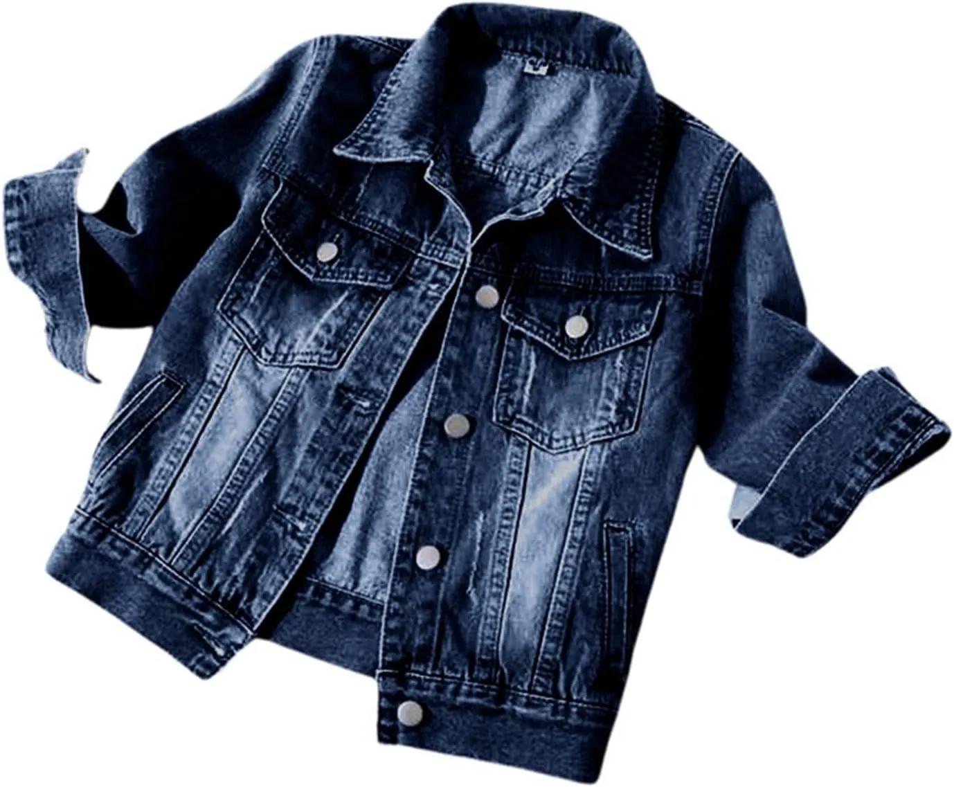 Cropped Denim Jacket for Women Long Sleeve Button Down Distressed Jean Jackets Vintage Western Shacket Jacket Pockets