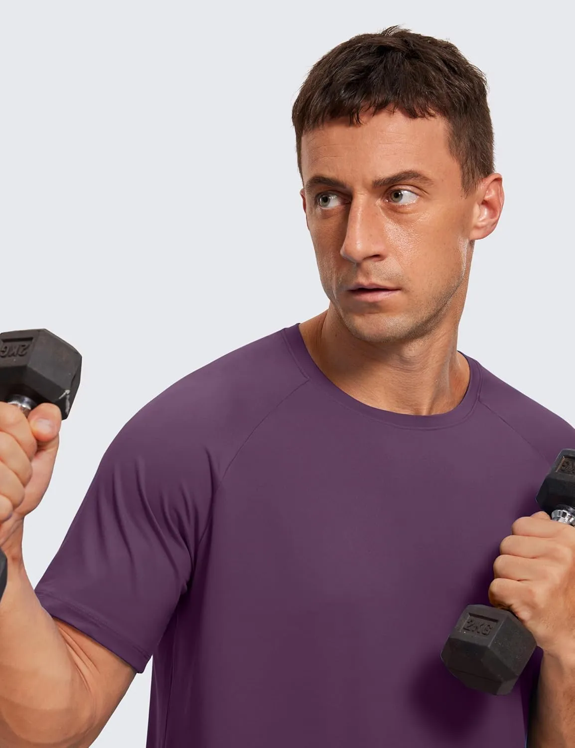 CRZ YOGA Men's Workout Short Sleeve T-Shirt Quick Dry Gym Athletic Running Stretchy Tee Shirts Top