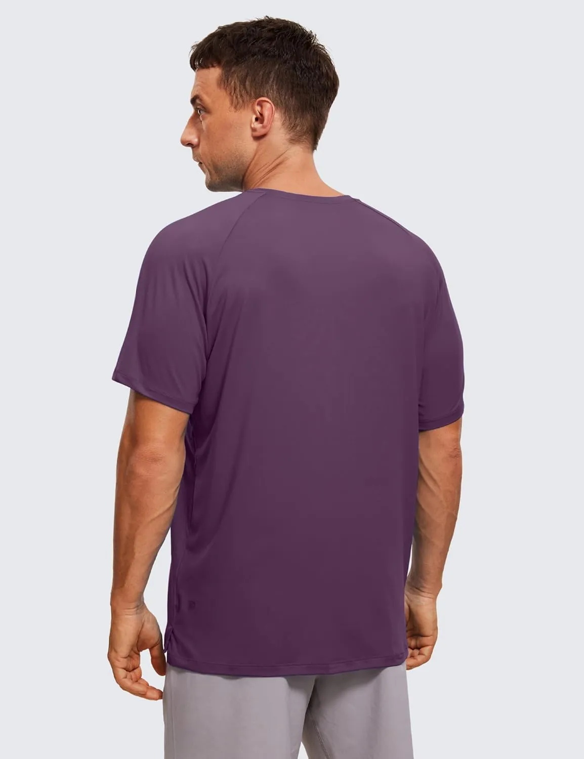 CRZ YOGA Men's Workout Short Sleeve T-Shirt Quick Dry Gym Athletic Running Stretchy Tee Shirts Top