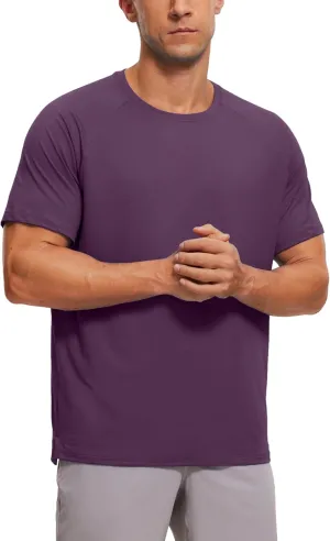CRZ YOGA Men's Workout Short Sleeve T-Shirt Quick Dry Gym Athletic Running Stretchy Tee Shirts Top