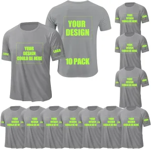 Custom Shirt for Men, Quick Dry Bird's-Eye Knit Polyester, Design Your Own Shirts, Customized T-Shirt Front & Back