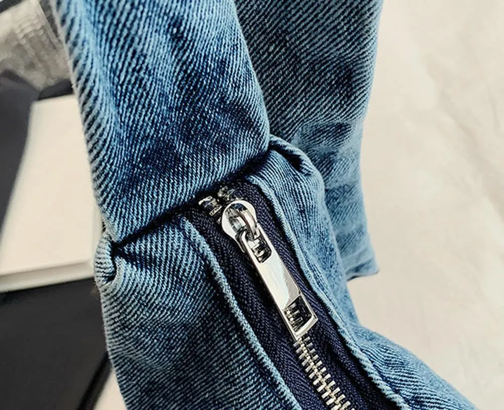 Denim Crossbody Bag Women Ruched Hobo Shoulder Bags Casual Trendy Satchel Work Travel College Tote Handbag Jean Purses