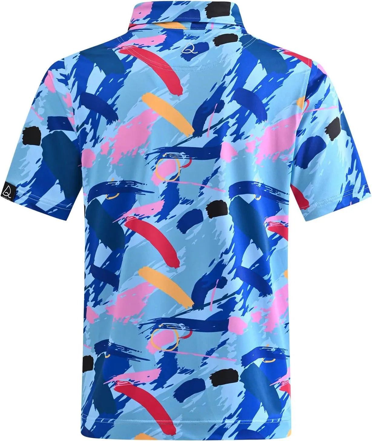 DEOLAX Mens Polo Shirts Moisture Wicking Dry Fit Performance Mens Golf Shirt Regular Fit Fashion Print Short Sleeve Polo
