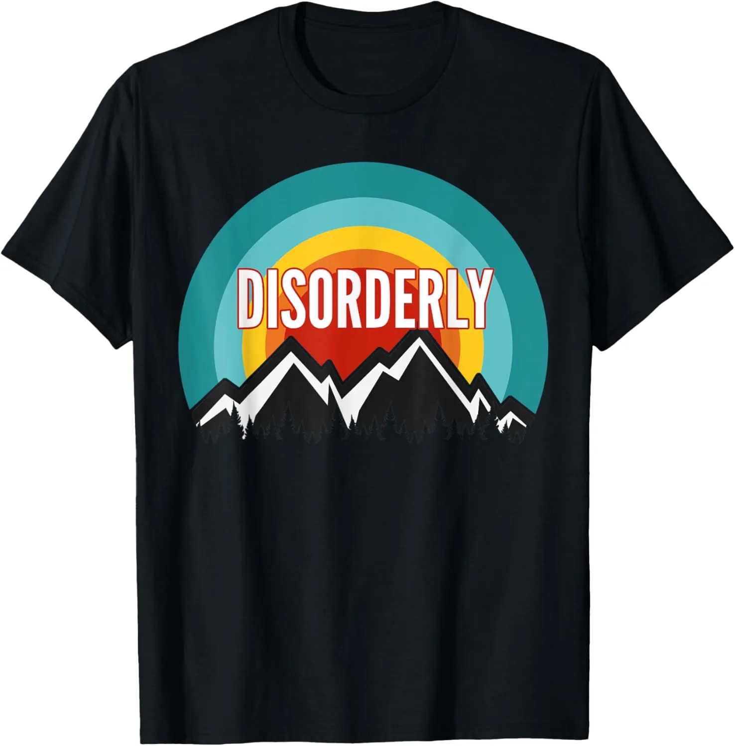 Disorderly, Vintage Retro Sunset Design T-Shirt