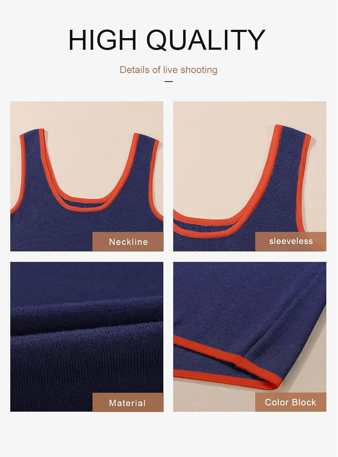 Dokotoo Womens Tank Tops 2025 Summer Casual Sleeveless Scoop Neck Ribbed Knit Color Block Slim Fitted Cami Tee Shirts
