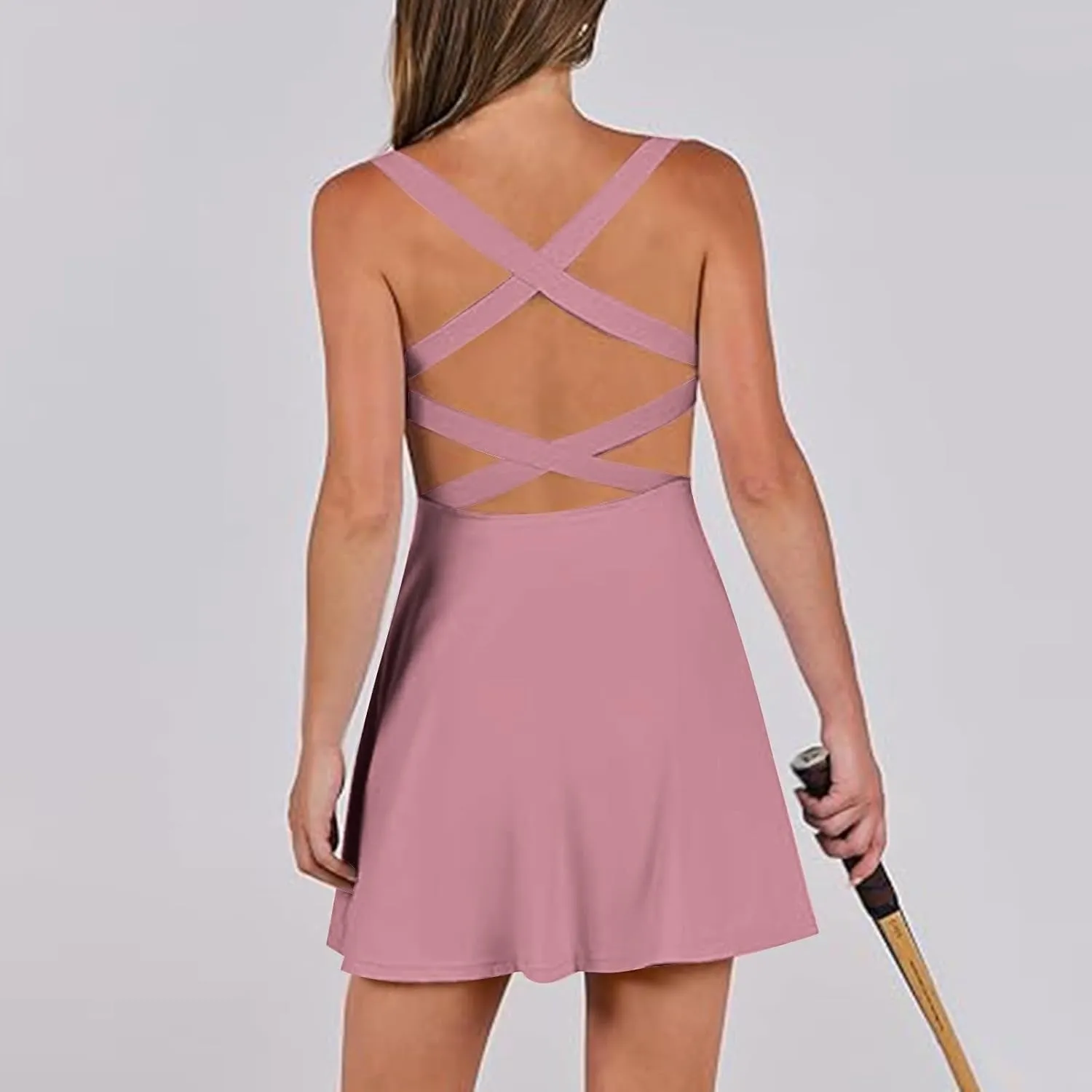Dresses for Women 2025 Summer Tank Mini Dresses Sleeveless V Neck Slim Dress Flared A-line Swing Cocktail Dress