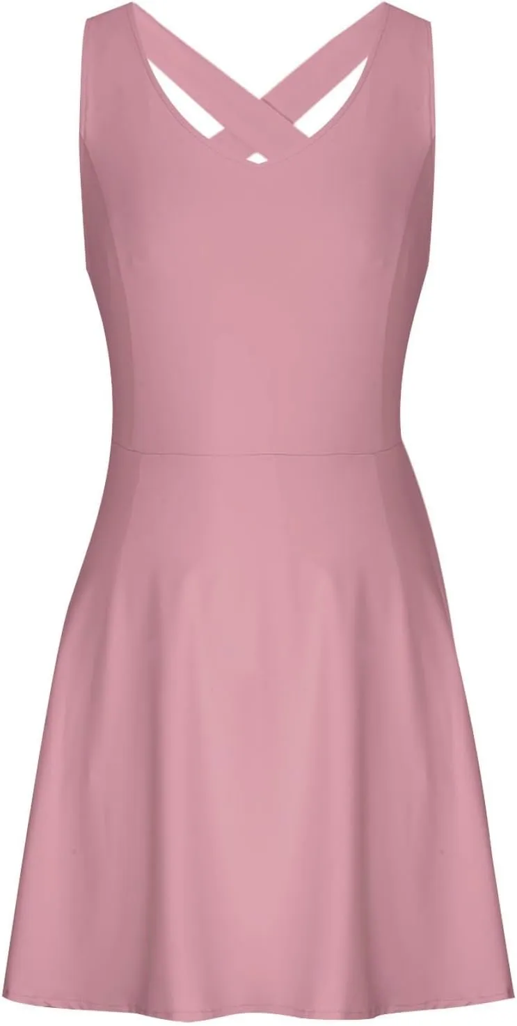 Dresses for Women 2025 Summer Tank Mini Dresses Sleeveless V Neck Slim Dress Flared A-line Swing Cocktail Dress