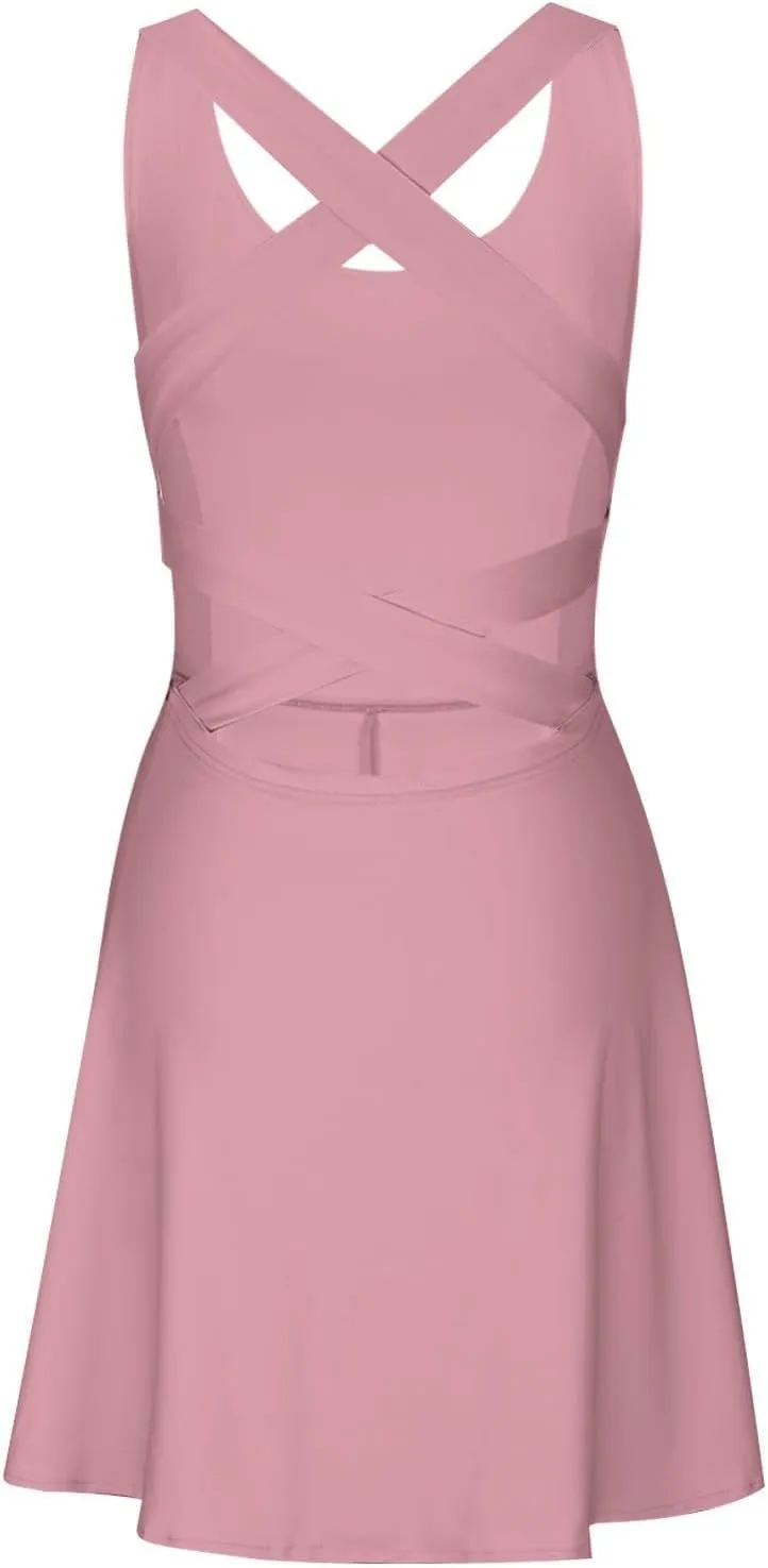 Dresses for Women 2025 Summer Tank Mini Dresses Sleeveless V Neck Slim Dress Flared A-line Swing Cocktail Dress