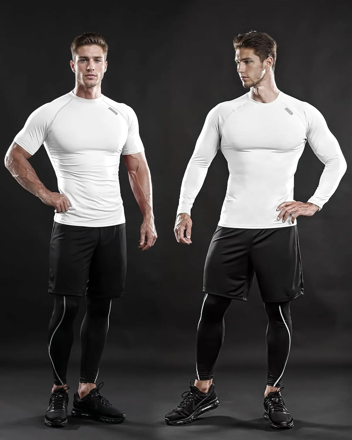 DRSKIN 3, 2 or 1 Pack Men's Compression Shirt Short Sleeve Top Baselayer Sports T-Shirt Athletic Running Active Workout