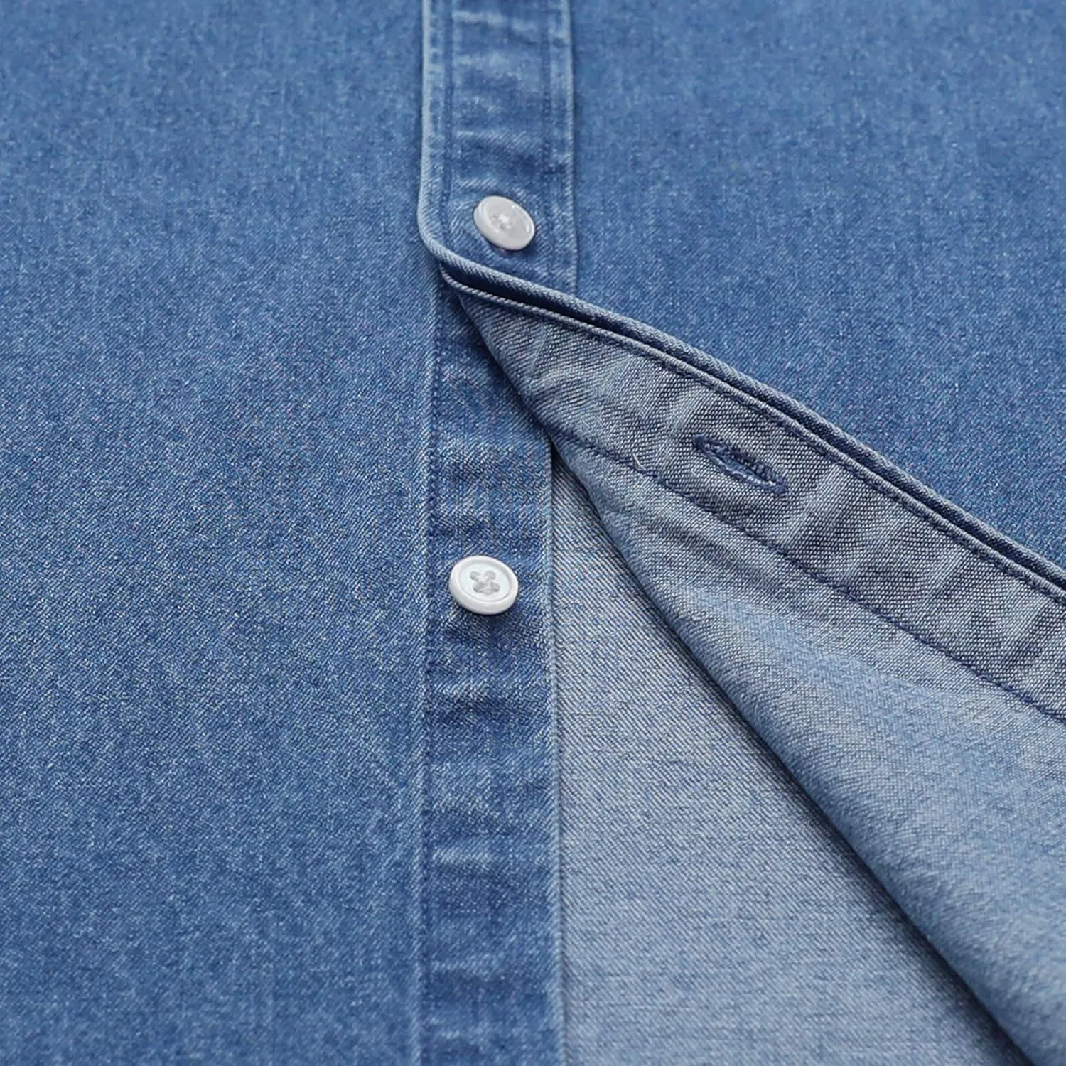 Dubinik Denim Shirt Men Mens Denim Shirts Long Sleeve Mens Denim Button Down Shirt Cotton Regular Fit Casual Work Shirts