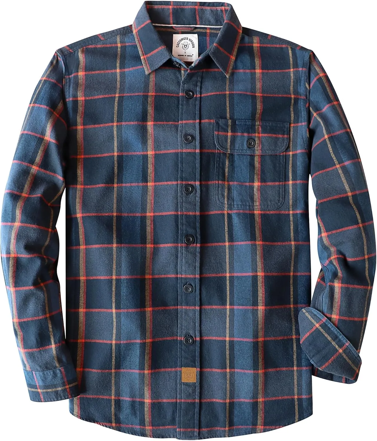 DubinikMens Flannel Shirts Long Sleeve Flannel Shirt for Men Warm Casual Soft Cotton Button Down Plaid Mens Flannel Shirt