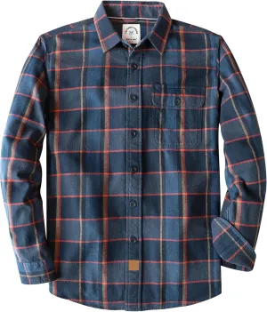 DubinikMens Flannel Shirts Long Sleeve Flannel Shirt for Men Warm Casual Soft Cotton Button Down Plaid Mens Flannel Shirt