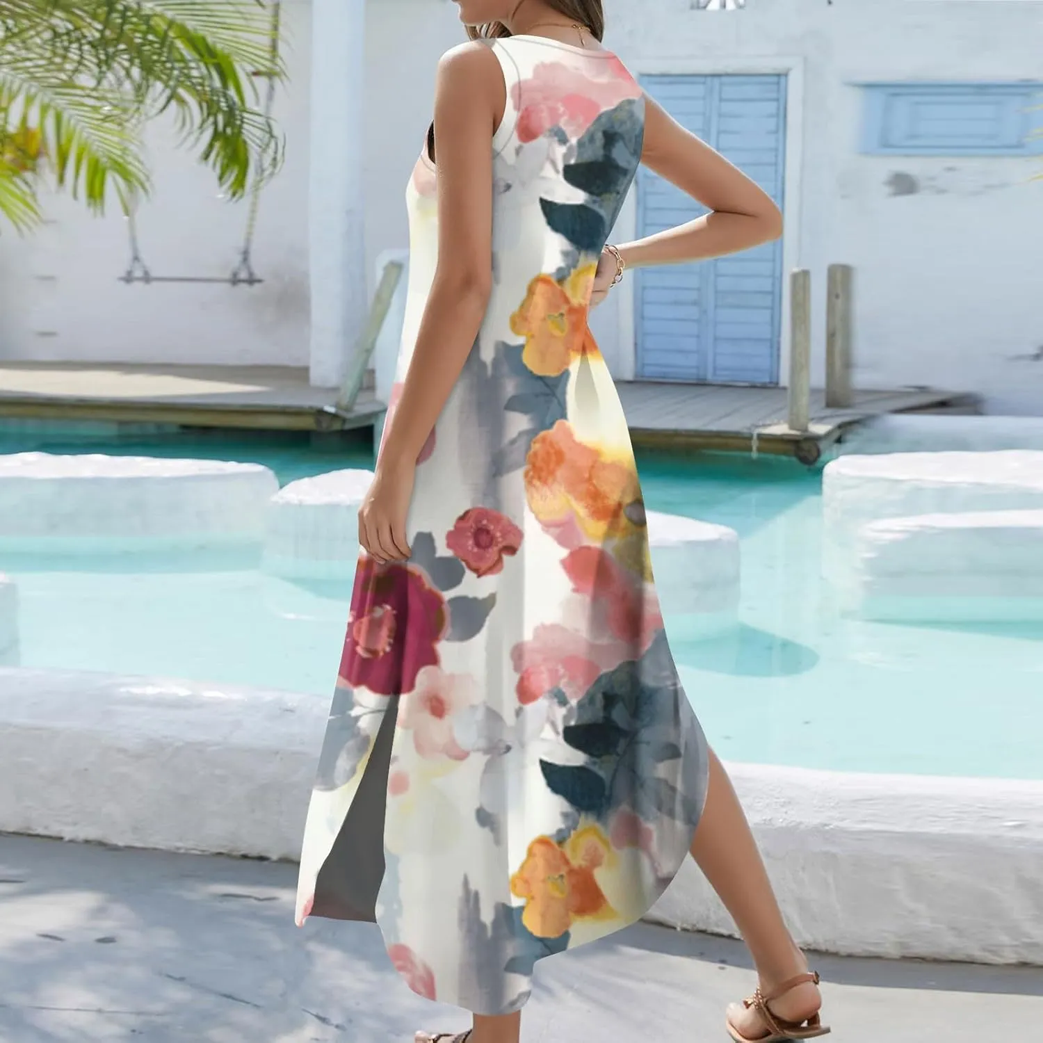Elegant Sleeveless Maxi Dress for Women 2025 Dresses for Women, Resort Wear, and Hawaiian Sun Dress