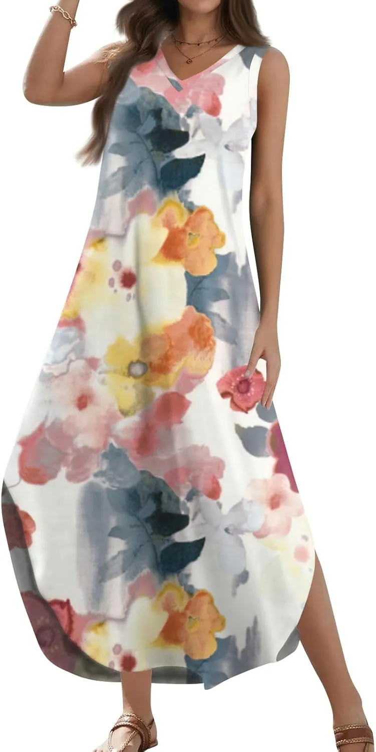 Elegant Sleeveless Maxi Dress for Women 2025 Dresses for Women, Resort Wear, and Hawaiian Sun Dress