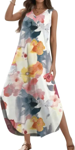 Elegant Sleeveless Maxi Dress for Women 2025 Dresses for Women, Resort Wear, and Hawaiian Sun Dress