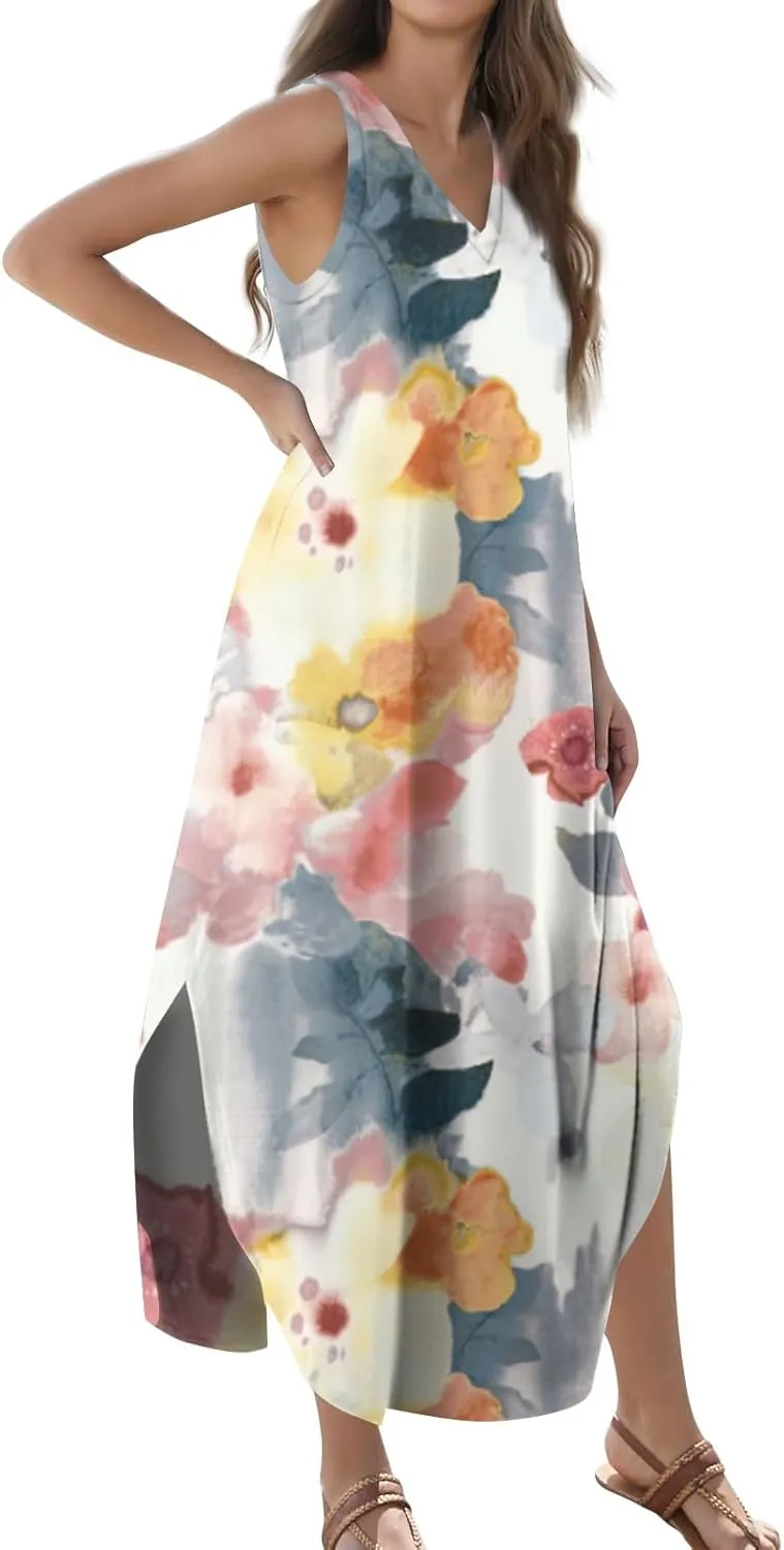 Elegant Sleeveless Maxi Dress for Women 2025 Dresses for Women, Resort Wear, and Hawaiian Sun Dress