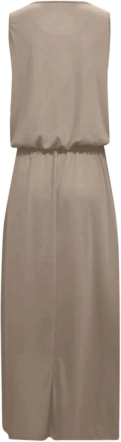 Elegant Sleeveless Maxi Dress for Women 2025 Sexy Flowy Long Dresses Perfect for Summer, Beach, and Resort Wear