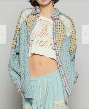 Ella Plaid Top | Blue