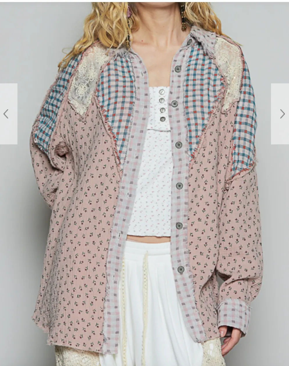 Ella Plaid Top | Pink