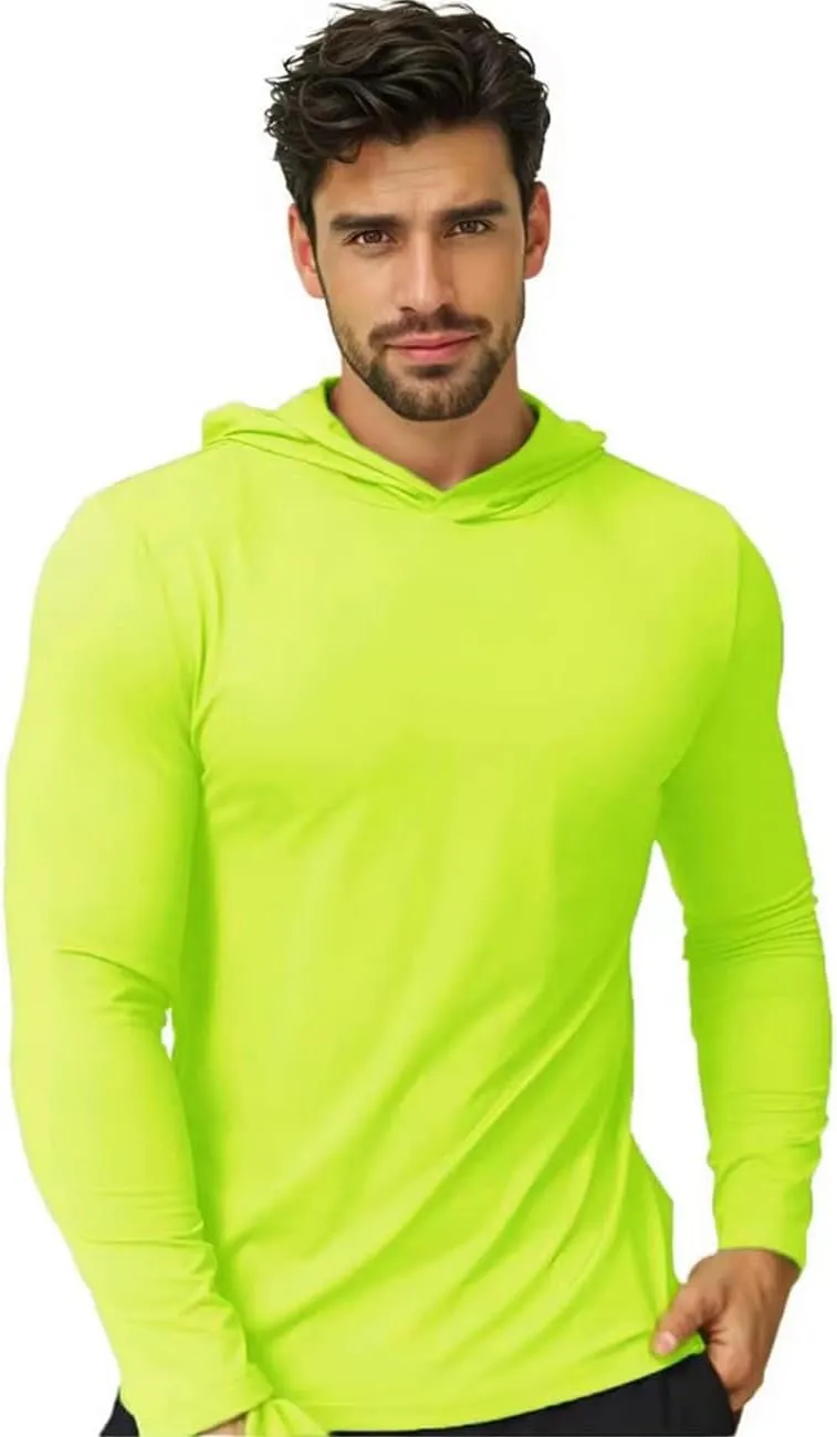 Fishing Shirts for Men Quick Dry Lightweight Long Sleeve Hoodie Shirt Athletic Hooded Workout Tee Shirts