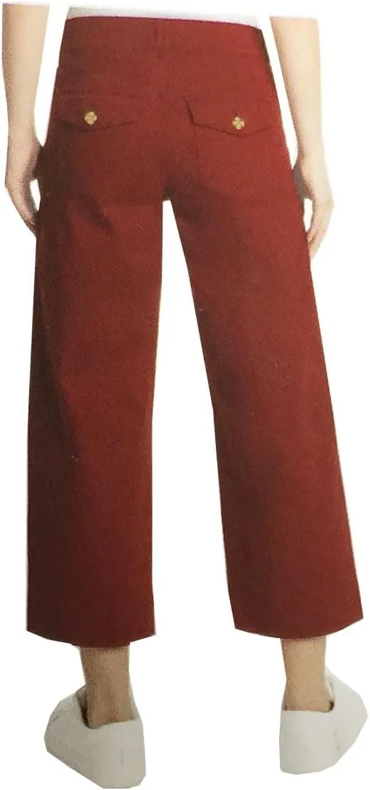 Gloria Vanderbilt Women's Wide Leg Pull On Crop Pants with Smoothing Tummy Panel
