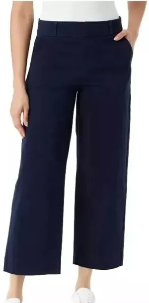 Gloria Vanderbilt Women's Wide Leg Pull On Crop Pants with Smoothing Tummy Panel