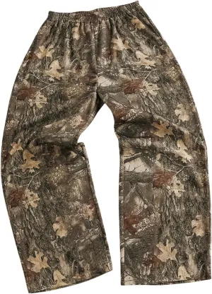 GORGLITTER Men's Camo Pants Y2K Wide Leg Baggy Elastic Waist Stacked Pants Streetwear