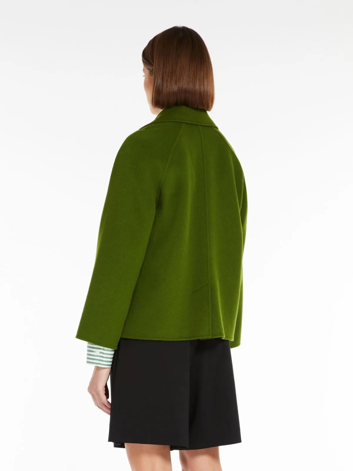 green double-breasted jacket