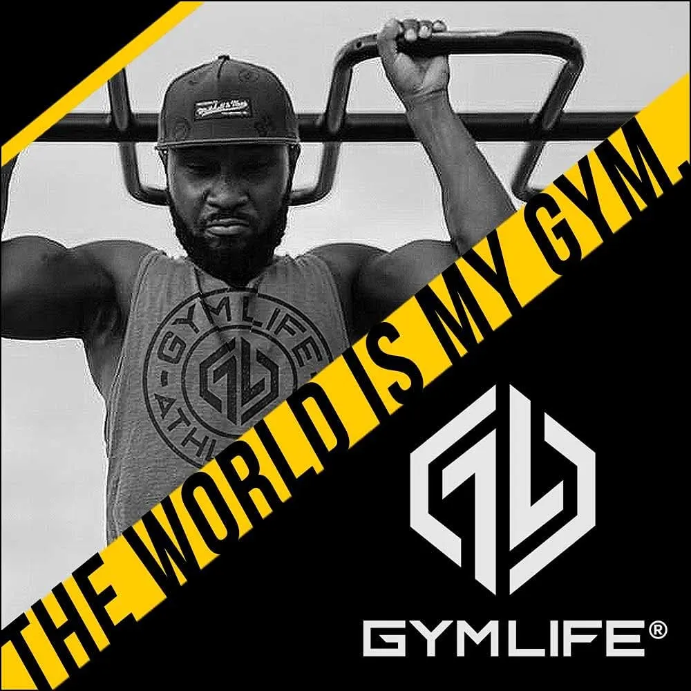 Gym Life Men's Power Up Athletic Performance Short Sleeve Workout T-Shirt, Black