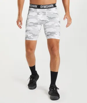Gymshark Element Baselayer Shorts -  Light Grey Print