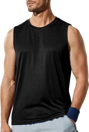 Haimont Men's Workout Tank Top Dry Fit UPF 50 Sleeveless Muscle Tee Shirts for Swim, Running, Hiking, Beach