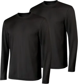 Hanes Men's Long Sleeve Cool DRI T-Shirt UPF 50 , Black, XX-Large (Pack of 2)