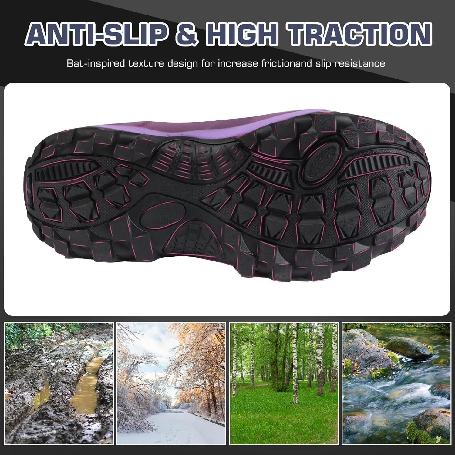 Hellorain Rain Boots for Women Mid Calf Rubber Boots Waterproof Neoprene Insulated Barn Boots for Girl Mud Working Gardening, Farming, Hiking Fishing Water Boots