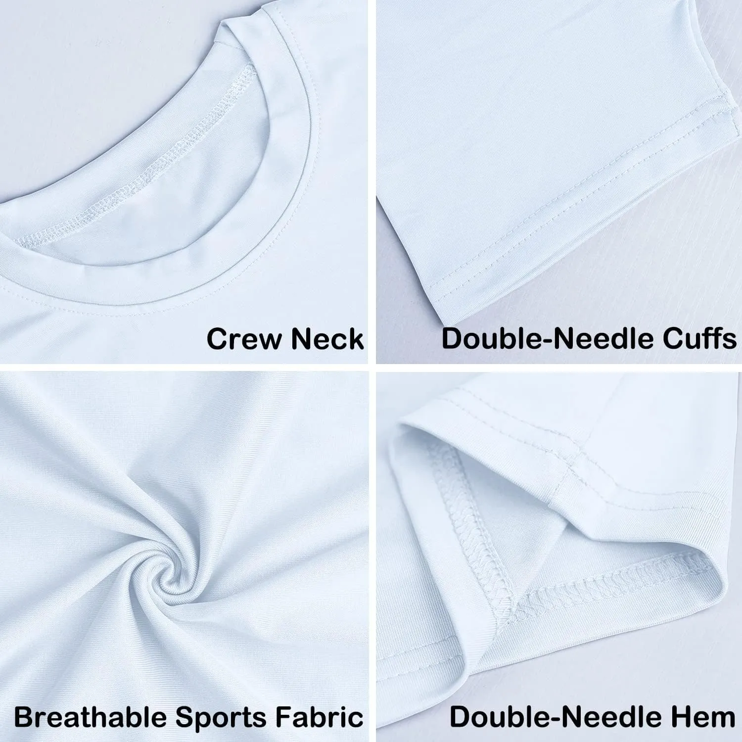 HIBETY 3 Pack Athletic Kids T-Shirts, Moisture-Wicking Dry-Fit Sports Tee, Gym Workout Short/Long Sleeve Shirts