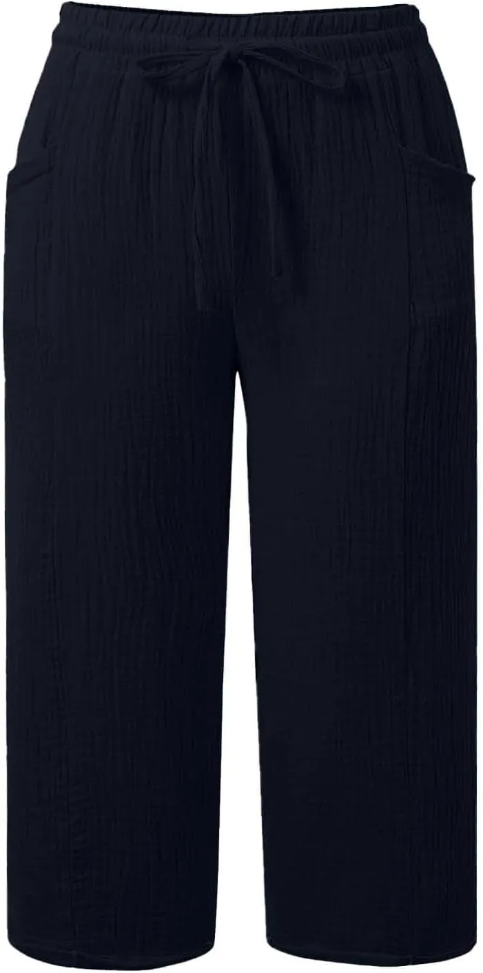 High Waisted Work Pants for Women Wide Leg Dress Pants High Waisted Self tie Belted Lounge Straight Long Trousers with