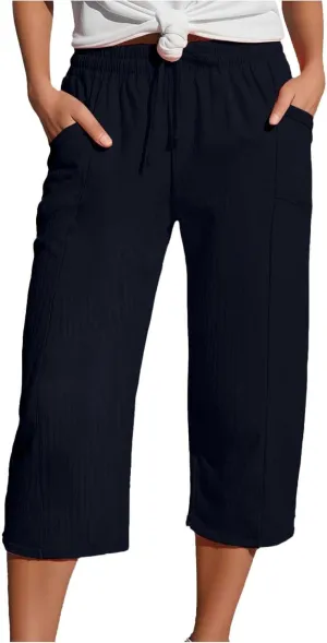 High Waisted Work Pants for Women Wide Leg Dress Pants High Waisted Self tie Belted Lounge Straight Long Trousers with