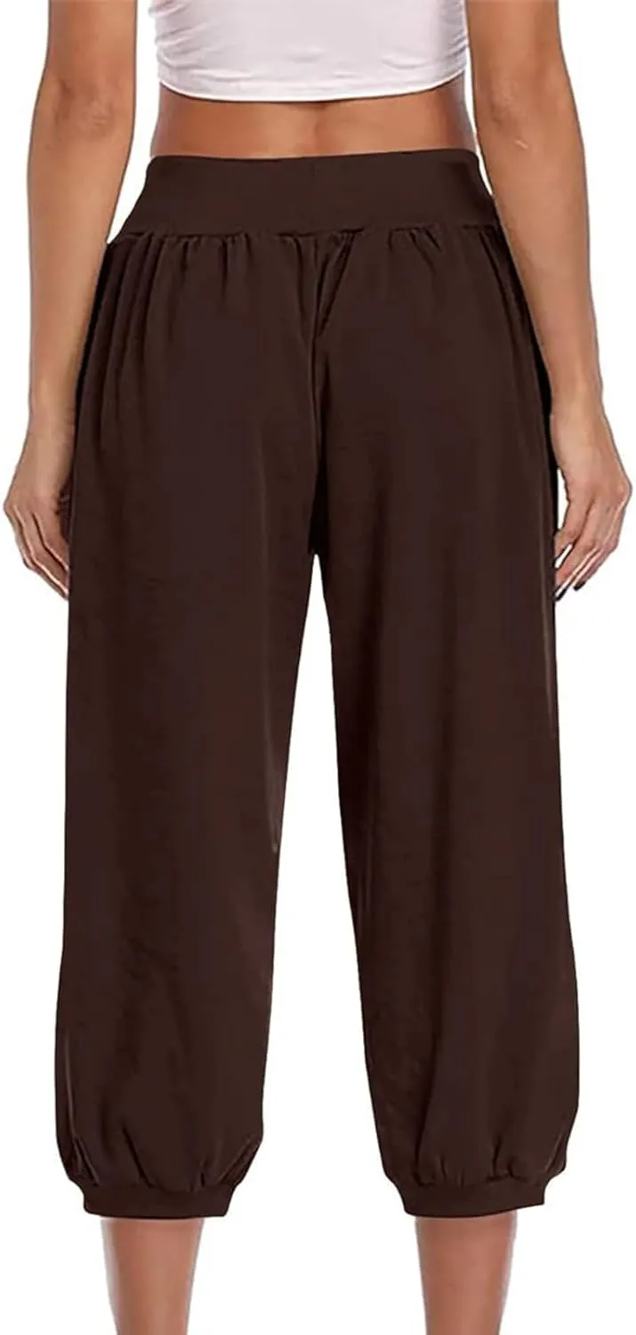 High Waisted Work Pants for Women Women High Waist Palazzo Pants Waisted Casual Baggy Stretchy Wide Leg Streetwear