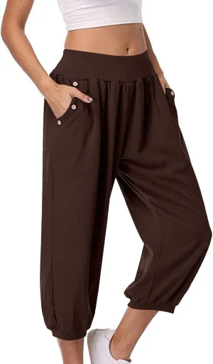 High Waisted Work Pants for Women Women High Waist Palazzo Pants Waisted Casual Baggy Stretchy Wide Leg Streetwear