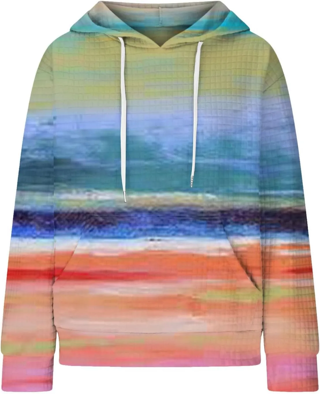 Hoodies for Women Waffle Knit Cute Hoodies Drawstring Pullover Sweatshirts Fashion Casual Sweaters Comfy Fall Clothes Outfits