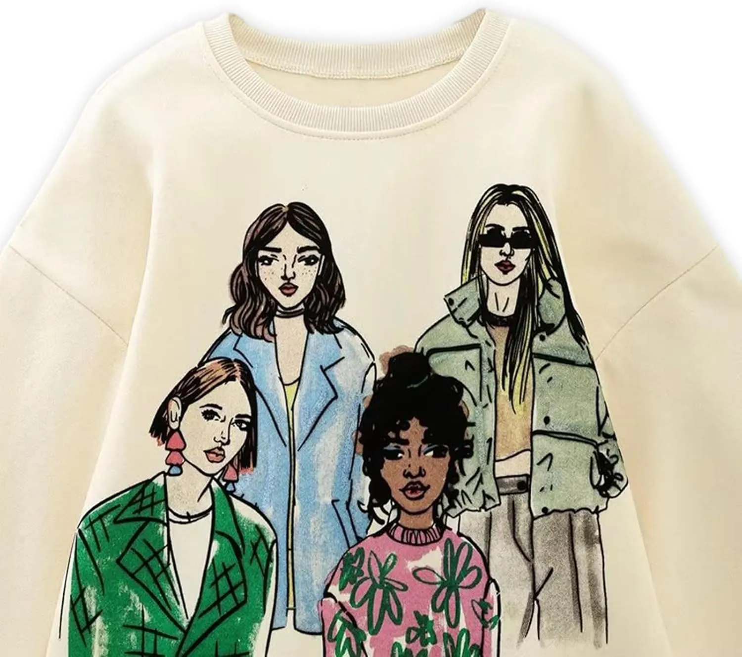 HYxwrjoker Womens Fashion Oversized Long Sleeve Crewneck Sweatshirts Graphic Fall Pullover Tops Casual Trendy