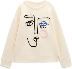 HYxwrjoker Womens Fashion Oversized Long Sleeve Crewneck Sweatshirts Graphic Fall Pullover Tops Casual Trendy